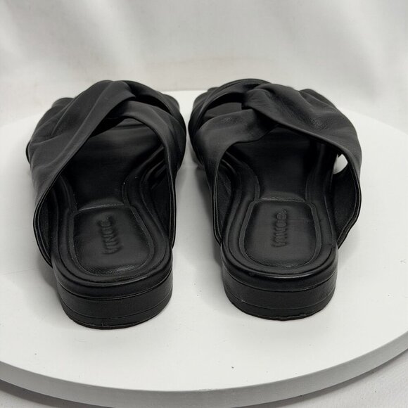 VINCE. Womens Black Twisted Strap Zoya Toe Leather Slide Sandals 7.5M - Picture 5 of 7